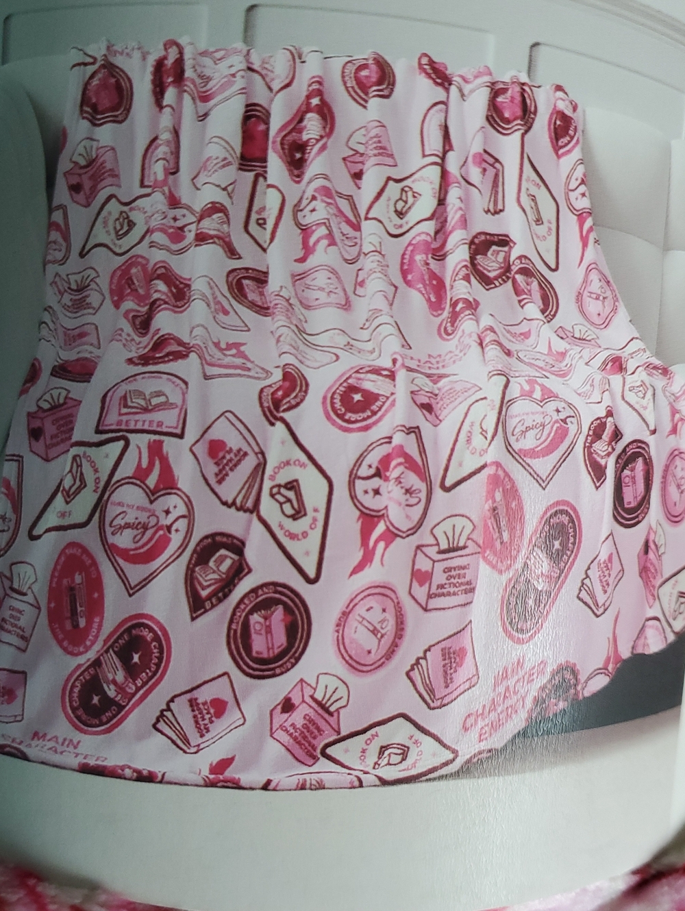 Aldi Pink Romance Books Throw Blanket
